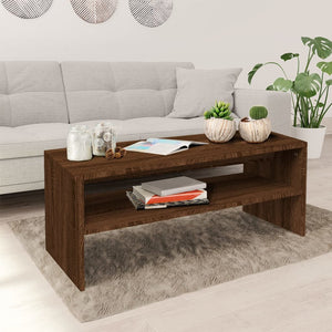 vidaXL Table basse marron aspect chêne 100x40x40 cm Bois d'ingénierie