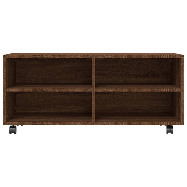 TV-Schrank Braun Eiche mit Rollen 90x35x35 cm