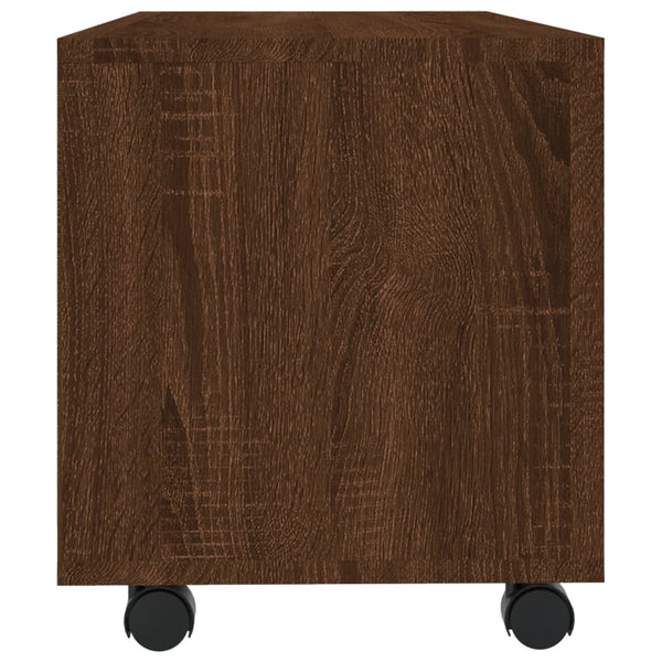TV-Schrank Braun Eiche mit Rollen 90x35x35 cm