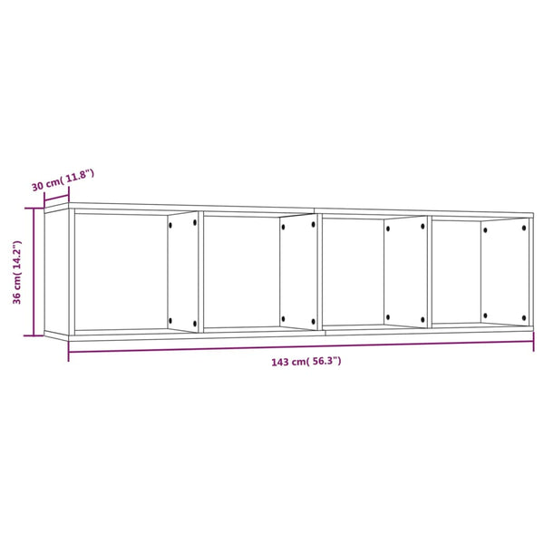 Bücherschrank Räuchereiche 143cm
