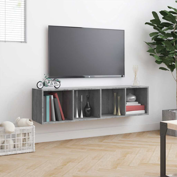 Bücherschrank TV-Schrank Grau Sonoma
