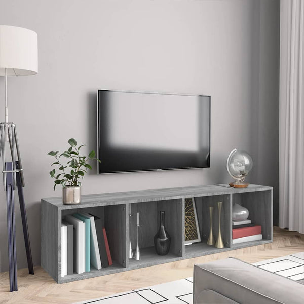Bücherschrank TV-Schrank Grau Sonoma