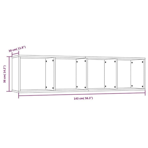 Eichen Bücherregal/TV-Schrank 143cm