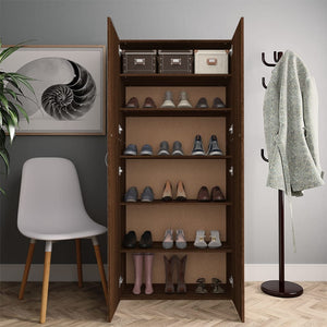 Schuhschrank Braun Eichenoptik, 180 cm hoch
