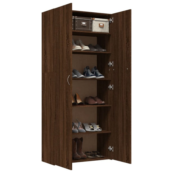 Schuhschrank Braun Eichenoptik, 180 cm hoch