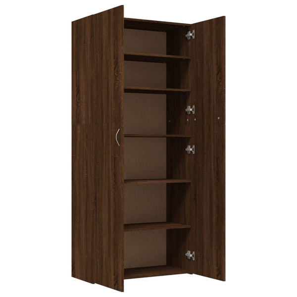 Schuhschrank Braun Eichenoptik, 180 cm hoch