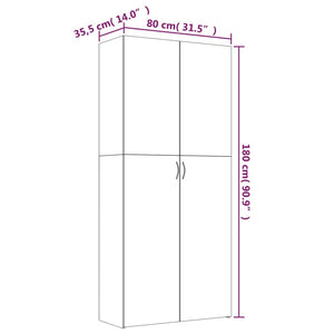 Schuhschrank Braun Eichenoptik, 180 cm hoch