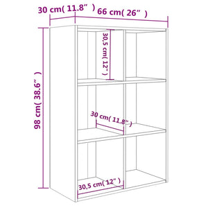 Bücherregal Sideboard Grau Sonoma 66x30x98 cm