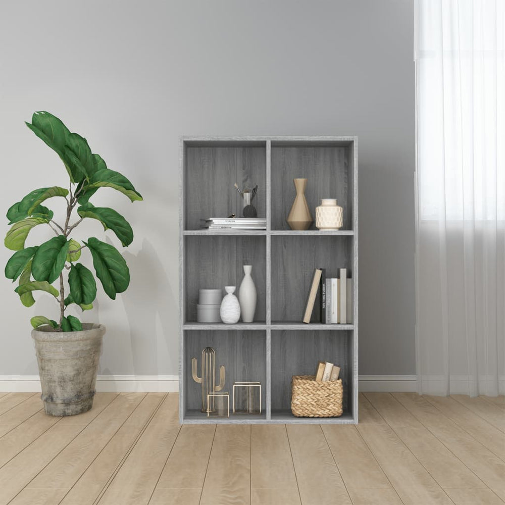 Bücherregal Sideboard Grau Sonoma 66x30x98 cm