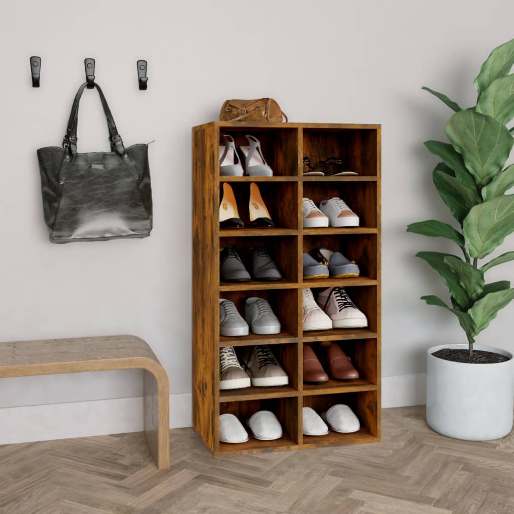 Schuhregal Räuchereiche Holzwerkstoff