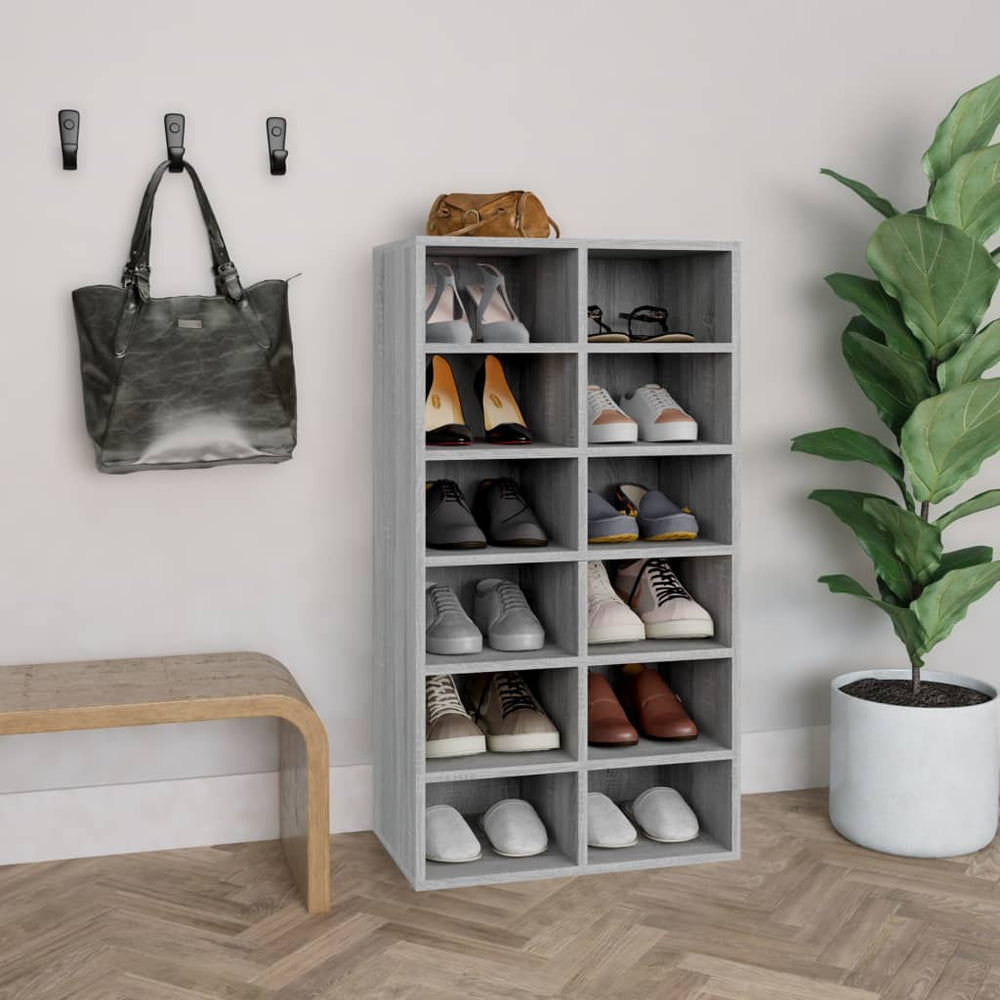 Schuhregal Grau Sonoma Holzwerkstoff