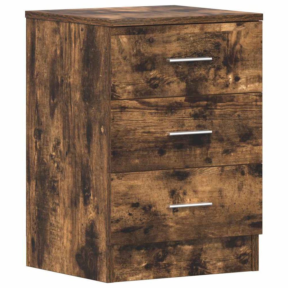 vidaXL Nightstand Smoked Oak 38x35x56 cm Engineered Wood