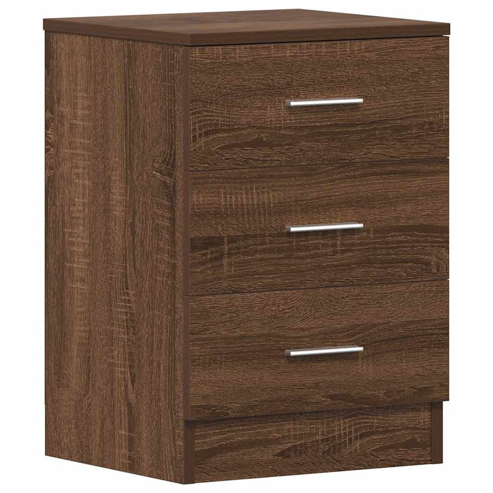 vidaXL Bedside Cabinet Brown Oak Look 38x35x56 cm Engineered Wood
