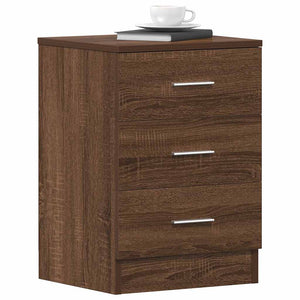 Nachttische 2er Set Braun Eichenoptik