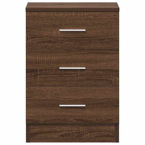 Nachttische 2er Set Braun Eichenoptik