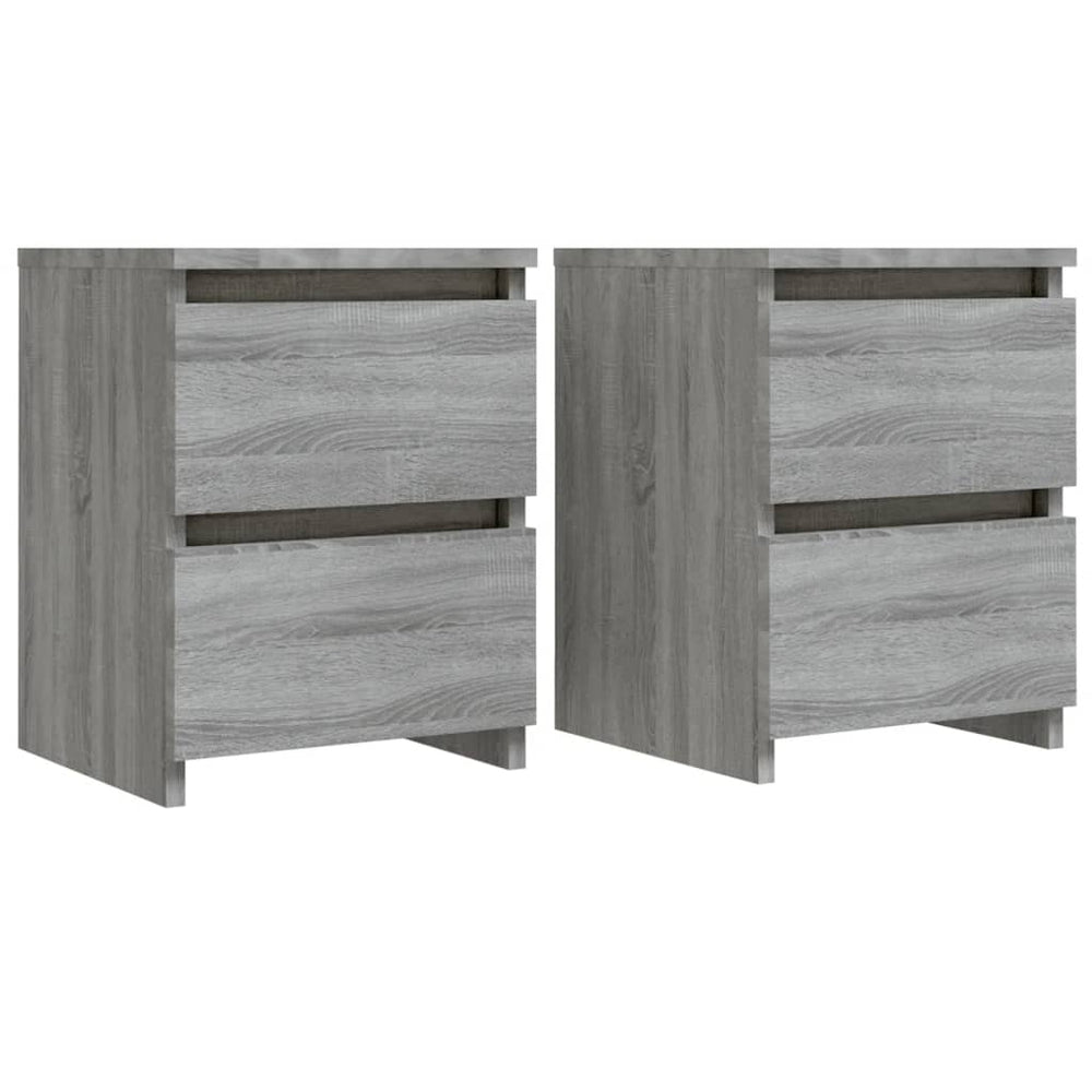 Nachttische 2er Set Grau Sonoma 30x30x40cm