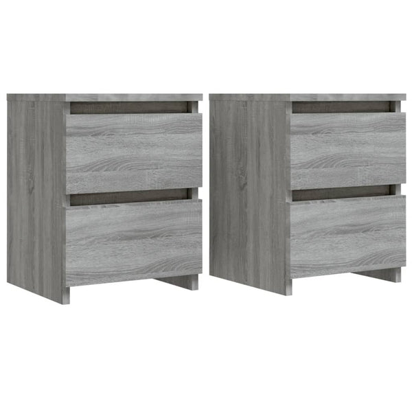 Nachttische 2er Set Grau Sonoma 30x30x40cm