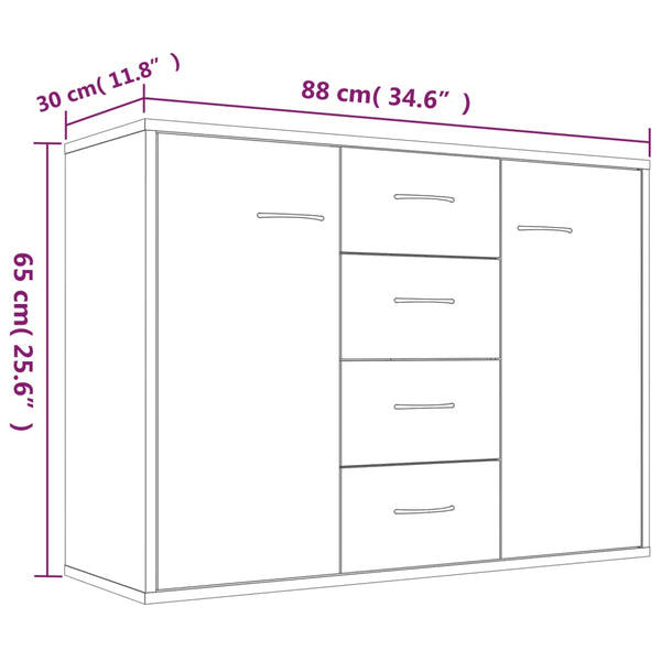 Sideboard Grau Sonoma 88x30x65 cm