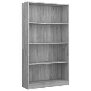 vidaXL Bibliothèque 4 étagères gris Sonoma 80x24x142 cm Bois d'ingénierie