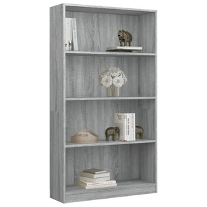 vidaXL Bibliothèque 4 étagères gris Sonoma 80x24x142 cm Bois d'ingénierie