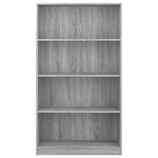 vidaXL Bibliothèque 4 étagères gris Sonoma 80x24x142 cm Bois d'ingénierie