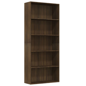 Bücherregal Braun Eichen-Optik 5 Fächer