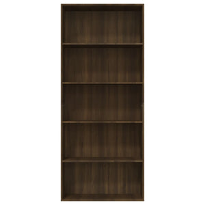 Bücherregal Braun Eichen-Optik 5 Fächer