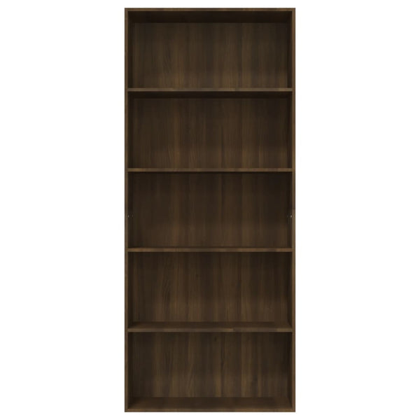 Bücherregal Braun Eichen-Optik 5 Fächer