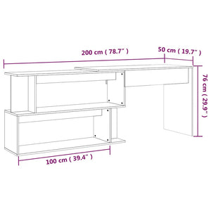 Eckschreibtisch Räuchereiche 200 cm