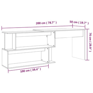 Eckschreibtisch Grau Sonoma 200 cm
