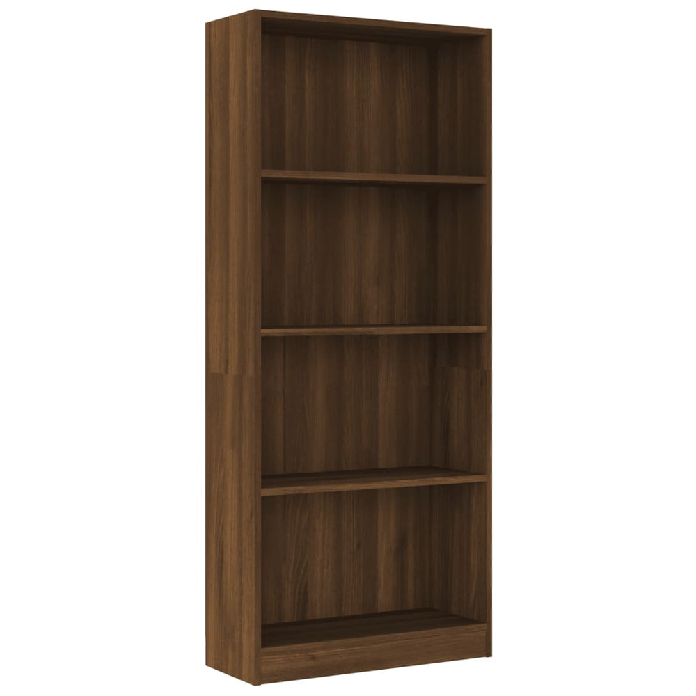 vidaXL Bibliothèque à 4 étagères Marron effet chêne 60x24x142 cm