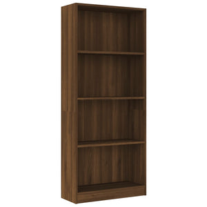 Bücherregal Braun Eichen-Optik, 4 Fächer