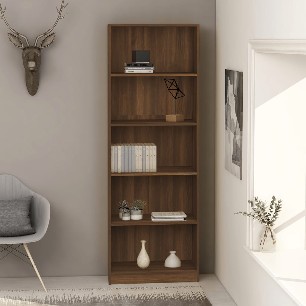 Bücherregal Braun Eichen-Optik 60x24x175