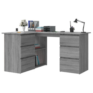 Eckschreibtisch Grau Sonoma 145x100 cm