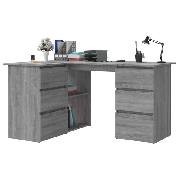 Eckschreibtisch Grau Sonoma 145x100 cm