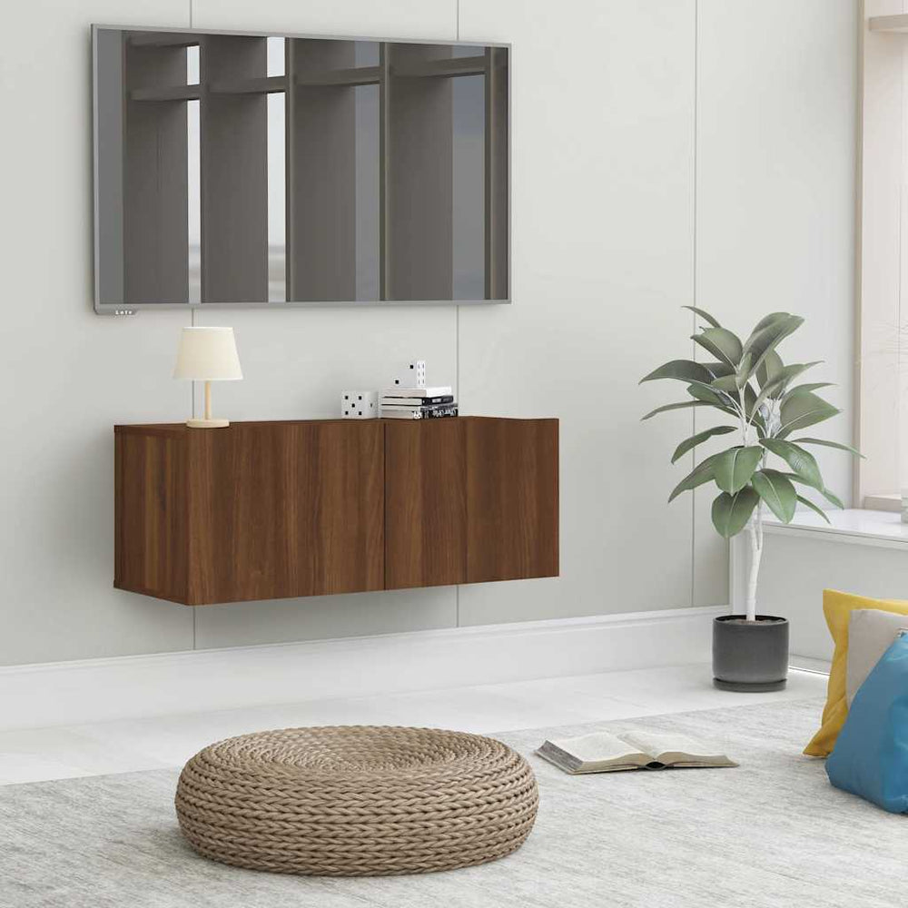 TV-Schrank Braun Eichenoptik, 80 cm