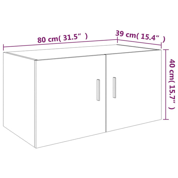 Wandschrank Räuchereiche 80x40 cm