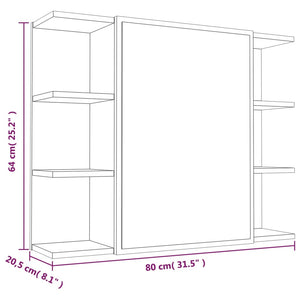 Bad Spiegelschrank Räuchereiche 80 cm