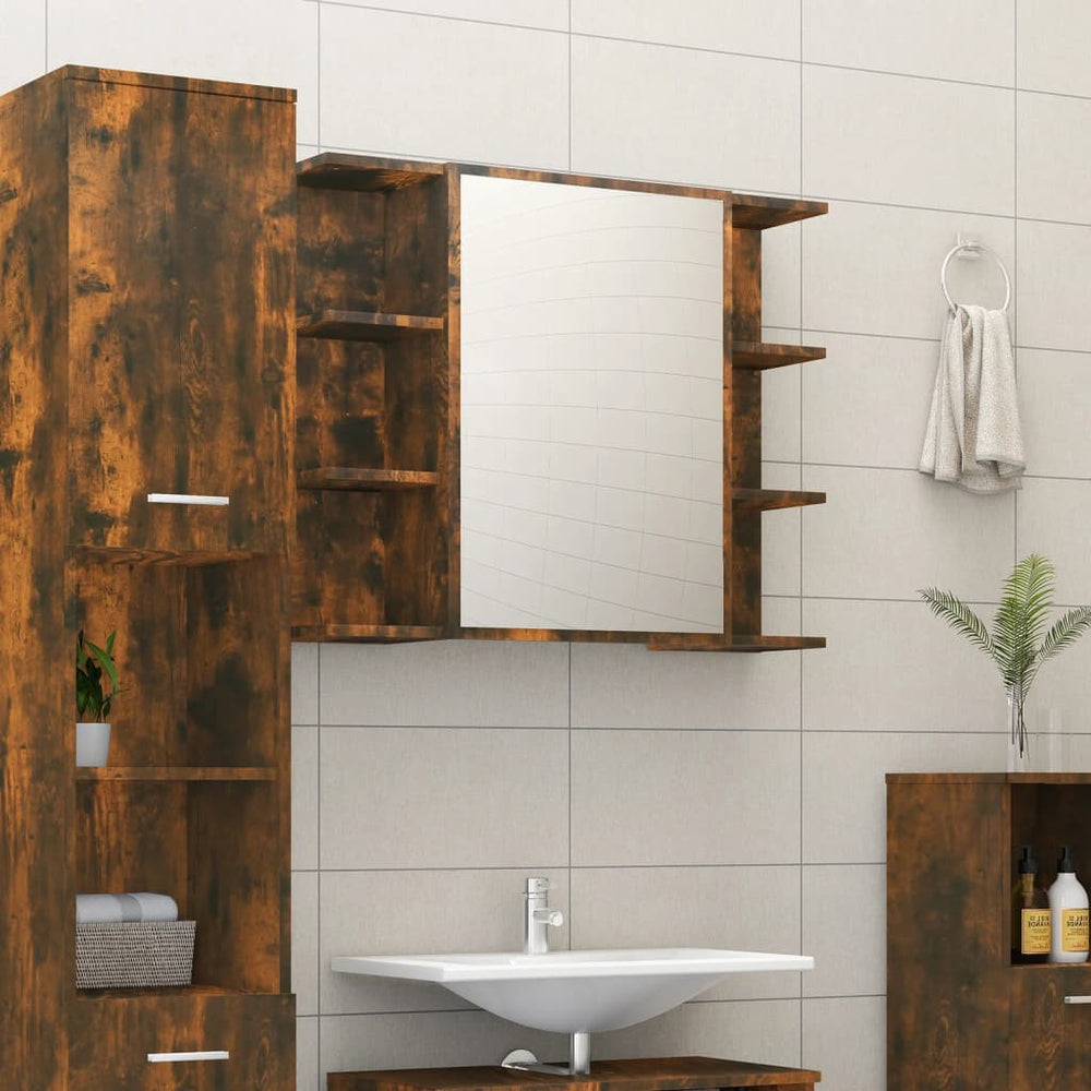 Bad Spiegelschrank Räuchereiche 80 cm