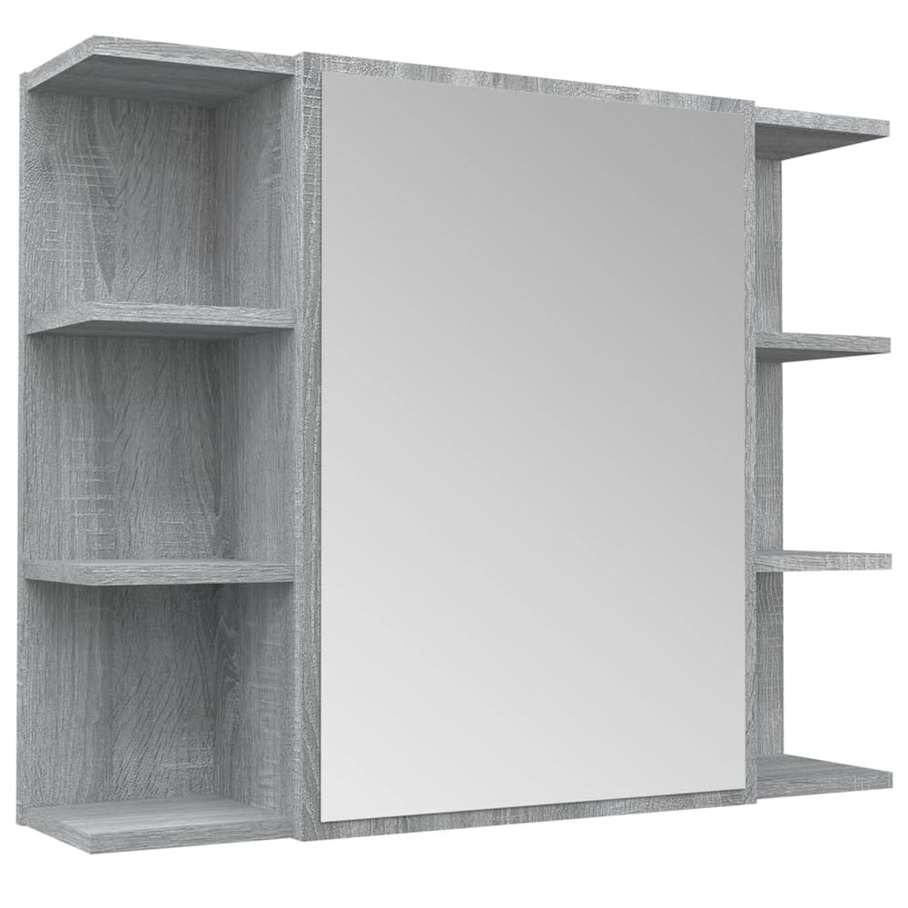 Bad Spiegelschrank Grau Sonoma 80 cm