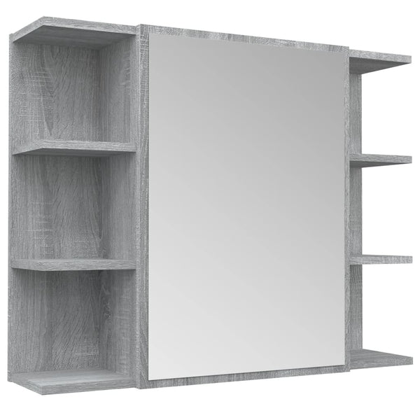 Bad Spiegelschrank Grau Sonoma 80 cm
