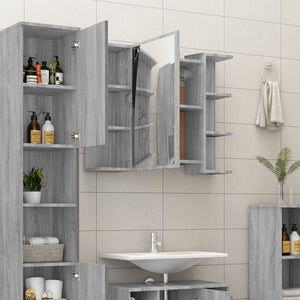 Bad Spiegelschrank Grau Sonoma 80 cm