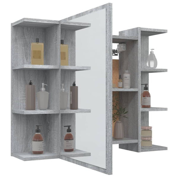 Bad Spiegelschrank Grau Sonoma 80 cm