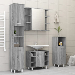 Bad Spiegelschrank Grau Sonoma 80 cm