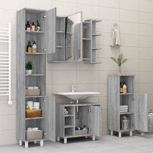 Bad Spiegelschrank Grau Sonoma 80 cm
