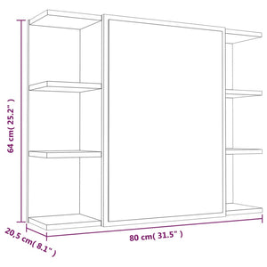 Bad Spiegelschrank Grau Sonoma 80 cm