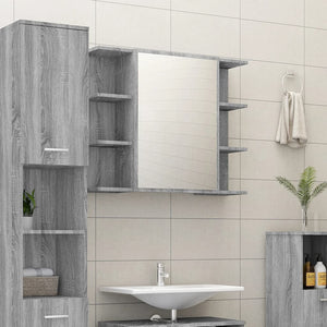 Bad Spiegelschrank Grau Sonoma 80 cm