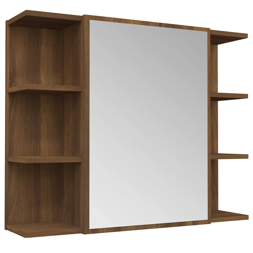 Bad Spiegelschrank Braun Eiche 80x64 cm