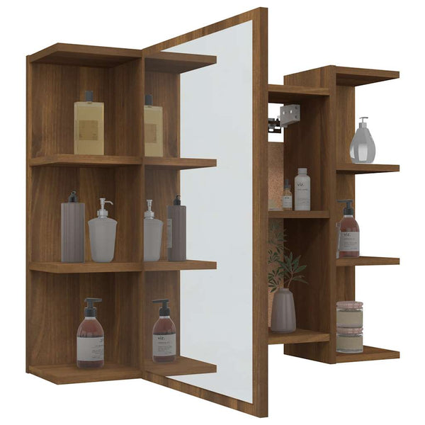 Bad Spiegelschrank Braun Eiche 80x64 cm