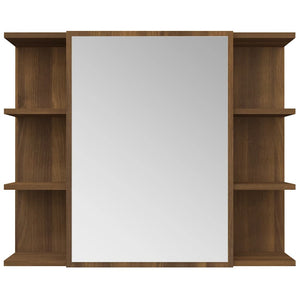 Bad Spiegelschrank Braun Eiche 80x64 cm